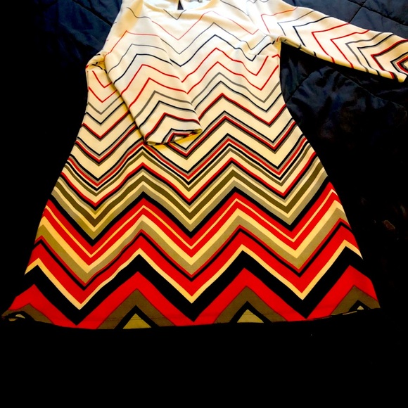 Almost Famous Chevron red white and black dress - Picture 1 of 8